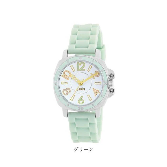 25L1362GR Stylish Ladies Watch Silicone Strap Soft Green Color Water Resistant Lightweight Elegant Design - Image 3