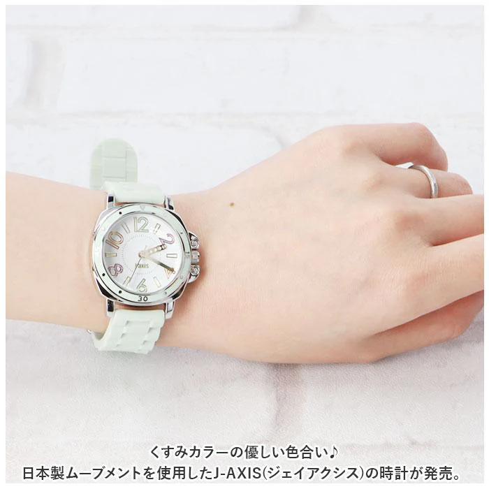 25L1362GR Stylish Ladies Watch Silicone Strap Soft Green Color Water Resistant Lightweight Elegant Design - Image 5