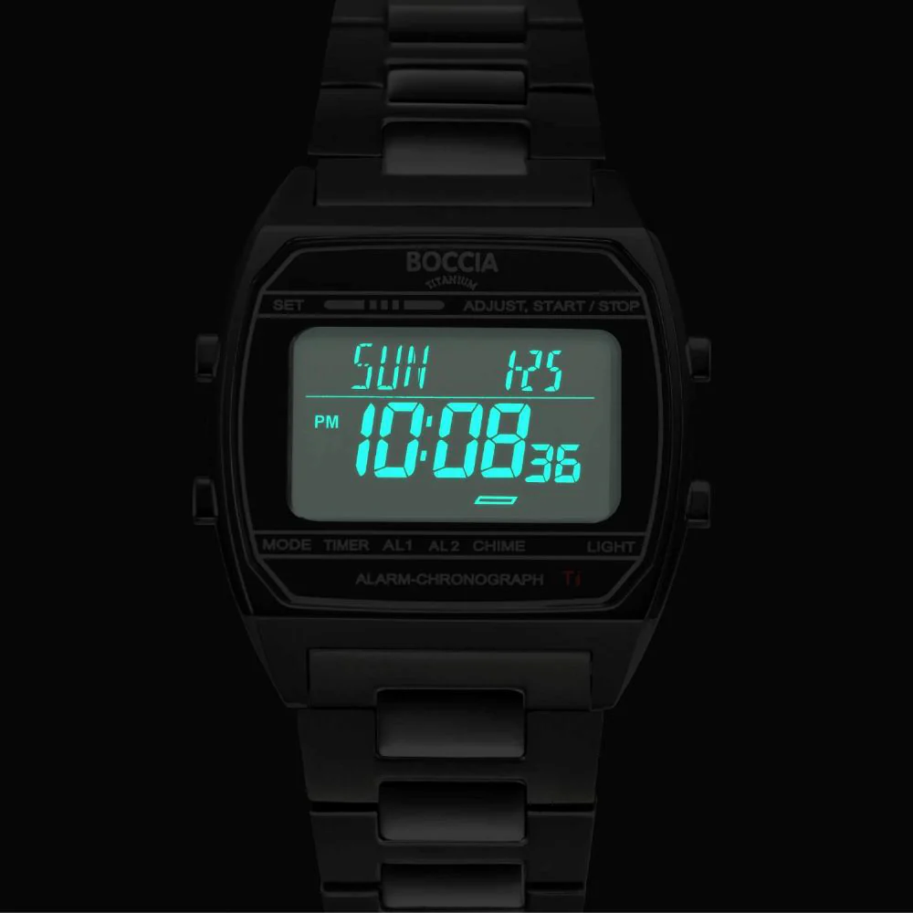 3738-06 6 Basic Digital Collection Stylish SS Strap Quartz Water Resistant Lightweight Design - Image 6