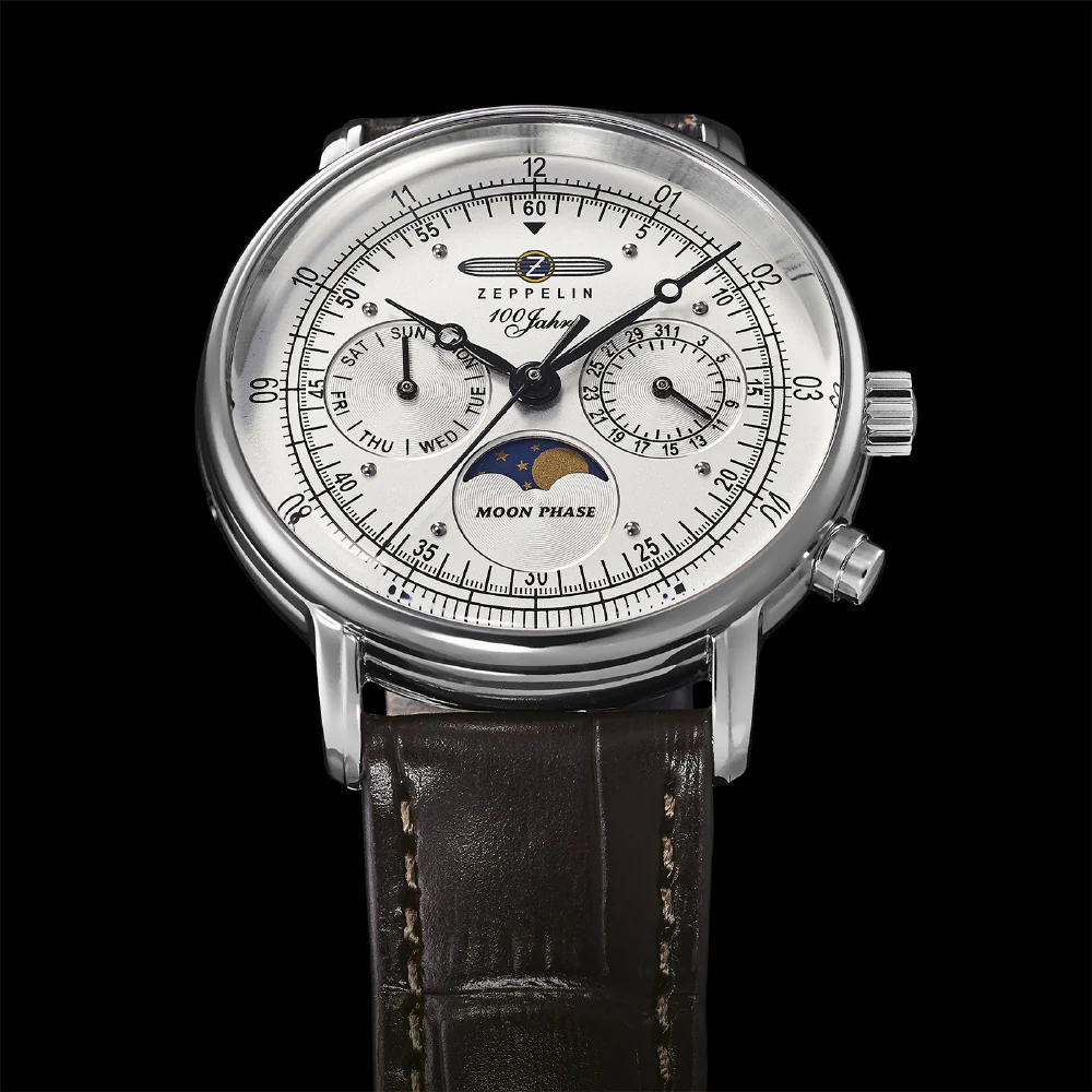76351 100th Anniversary Series 36mm Moon Phase Silver 2-Year Warranty Elegant Design Authentic Timepiece - Image 5