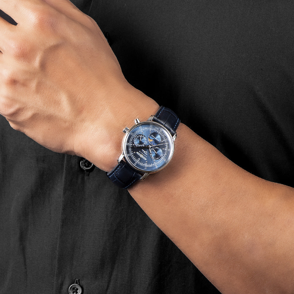 76353 100th Anniversary Series 36mm Moon Phase Navy 2-Year Warranty Japanese Movement Authentic - Image 10