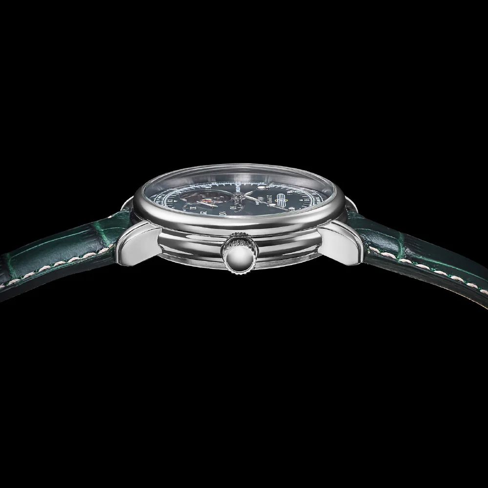76626SET 100th Anniversary Series Open Heart 2-Year Warranty Green Automatic Movement Elegant Design - Image 10