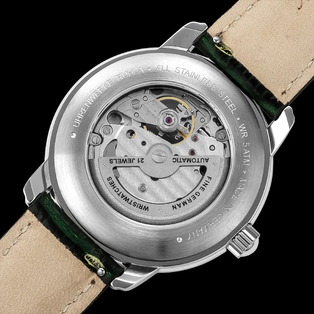 76626SET 100th Anniversary Series Open Heart 2-Year Warranty Green Automatic Movement Elegant Design - Image 11