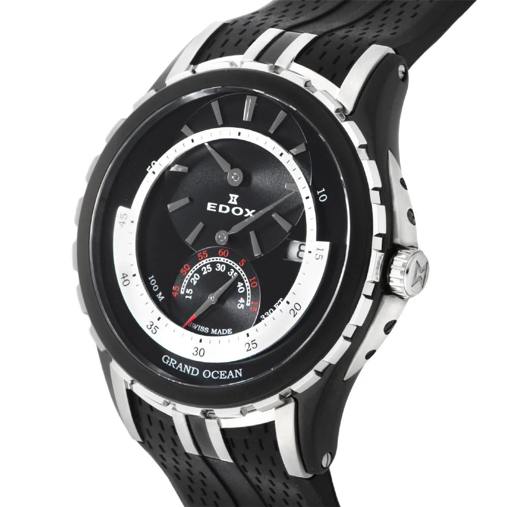 77002357NNIN Grand Ocean 2-Year Warranty Black Silver Stainless Steel Water Resistant Elegant Design - Image 2