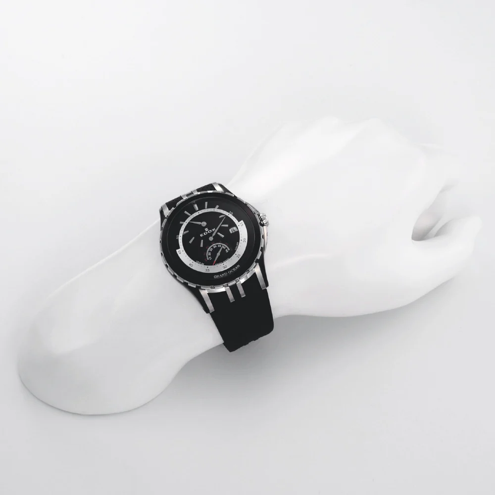77002357NNIN Grand Ocean 2-Year Warranty Black Silver Stainless Steel Water Resistant Elegant Design - Image 4