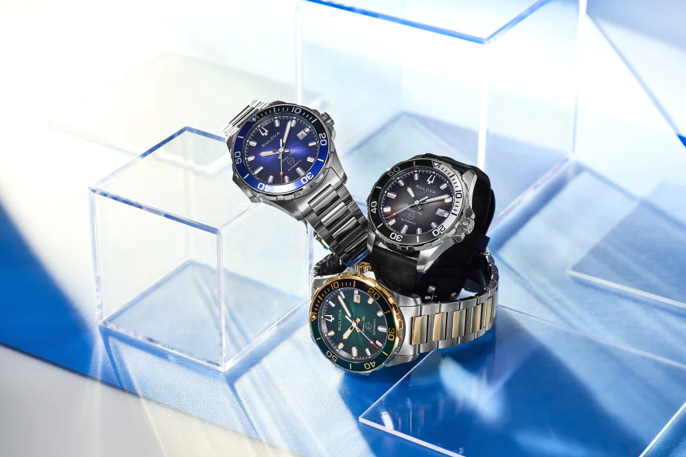 98B465 Bulova Marine Star Automatic Watch Stainless Steel Case Water Resistant Date Display Elegant Design - Image 5