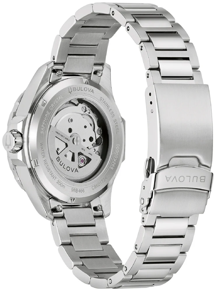 98B466 BULOVA Marine Star Automatic Watch - Water Resistant - Stainless Steel Case - Luminous Hands - Date Function - Image 3