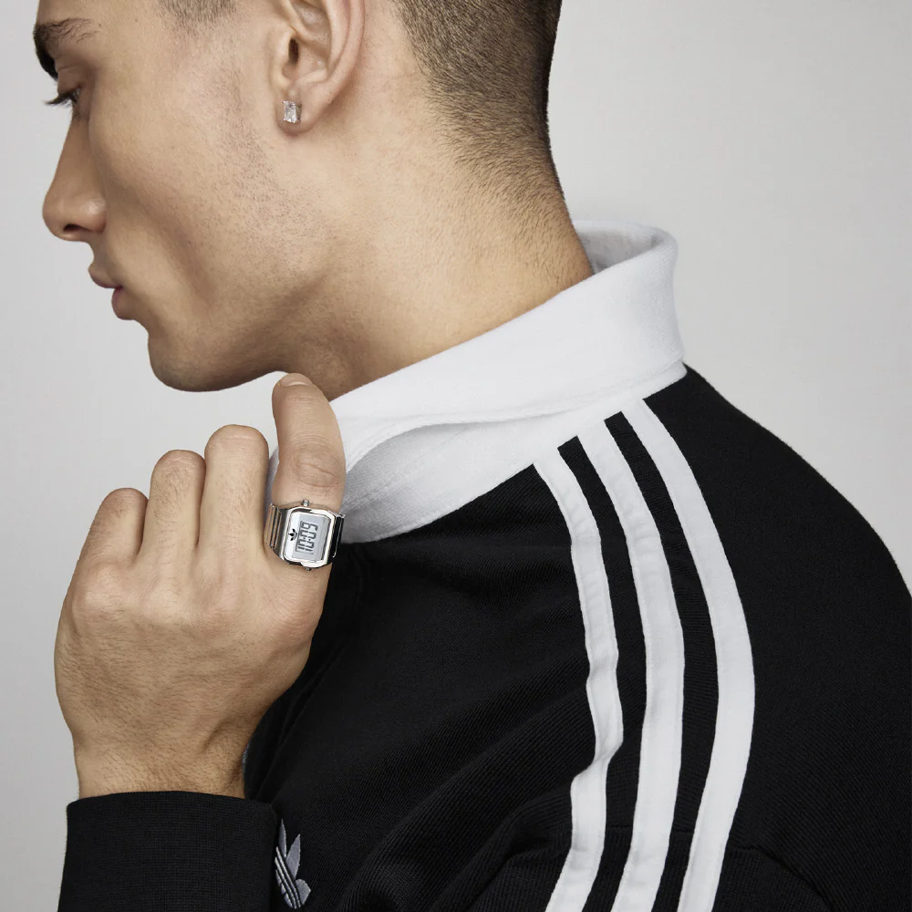 ADIDAS AOST26037 Digital Two Ring 1-Year Warranty Silver Stylish Design Water-Resistant Lightweight - Image 10