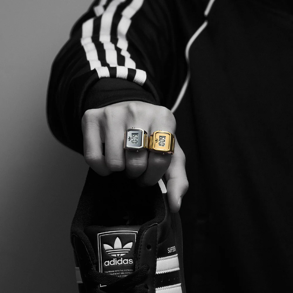 ADIDAS AOST26037 Digital Two Ring 1-Year Warranty Silver Stylish Design Water-Resistant Lightweight - Image 5