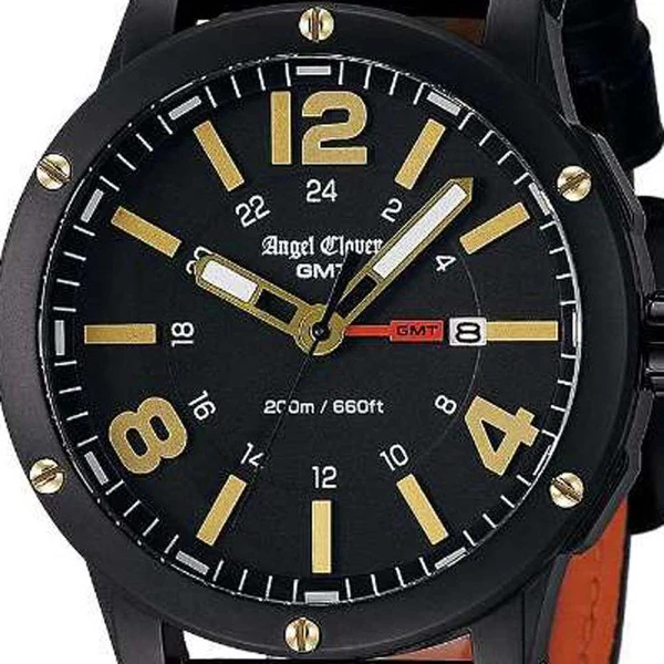 ANGEL CLOVER EVG46BBK Exventure GMT Black Stainless Steel Watch Water Resistant 1-Year Warranty Stylish Design - Image 2