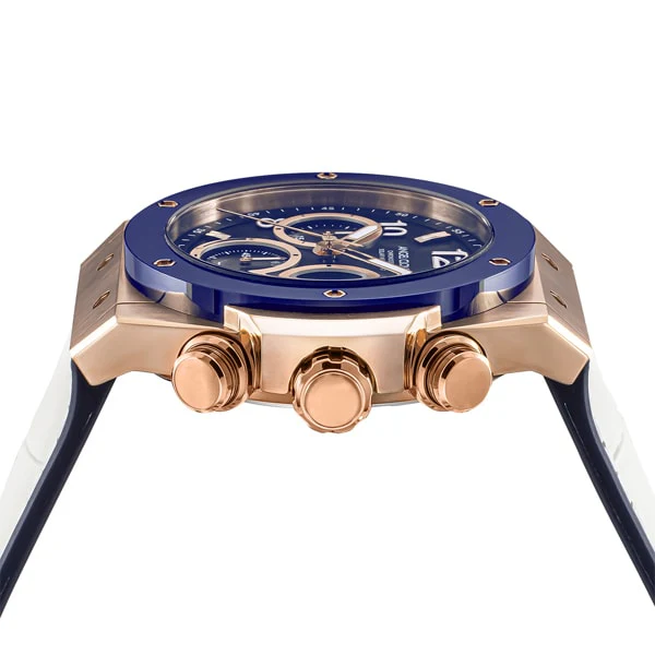Angel Clover EVS45PBU-WH Exventure Solar Ceramic 1-Year Warranty Blue Eco-Friendly Design Water Resistant Stylish Watch - Image 5