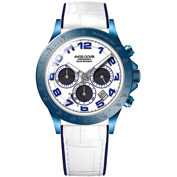 Angel Clover LUS44BWH-WH Stylish Men's Watch Leather/Rubber Strap Water Resistant Elegant Design - Image 3