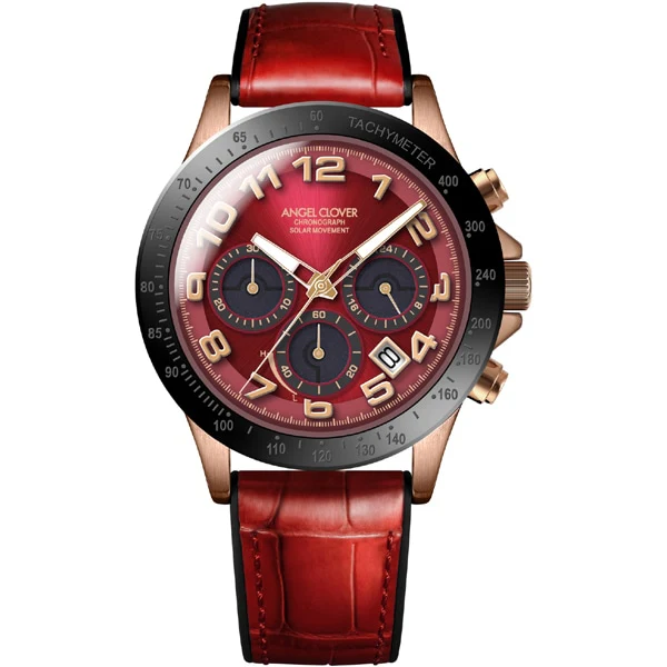 ANGEL CLOVER LUS44PRE-RE Men's Leather Strap Stylish Design Water-Resistant Durable Build Elegant Timepiece