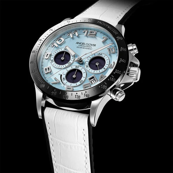 ANGEL CLOVER LUS44SBU WH Men's Luce Solar Watch with Stylish Design, Durable Construction, Water Resistance, and Eco Friendly Solar Power - Image 2
