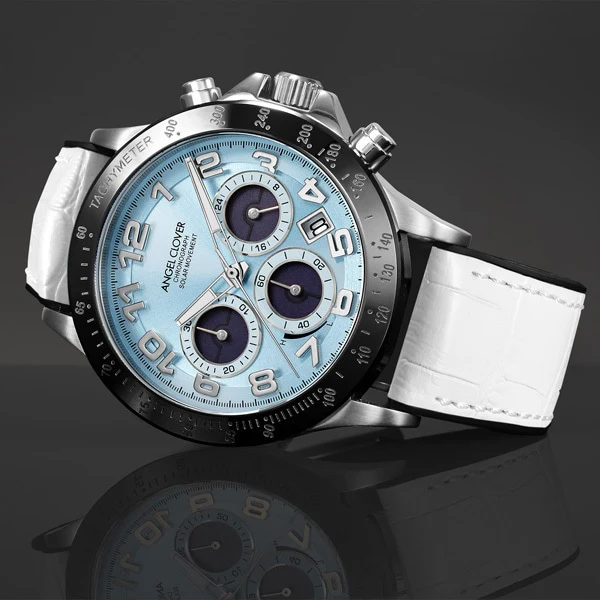ANGEL CLOVER LUS44SBU WH Men's Luce Solar Watch with Stylish Design, Durable Construction, Water Resistance, and Eco Friendly Solar Power - Image 5