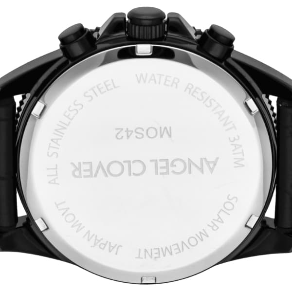 ANGEL CLOVER MOS42BBK BK Men's Watch with Stylish Leather and Rubber Strap, Water Resistant Design, Elegant Black Dial for Everyday Wear - Image 6