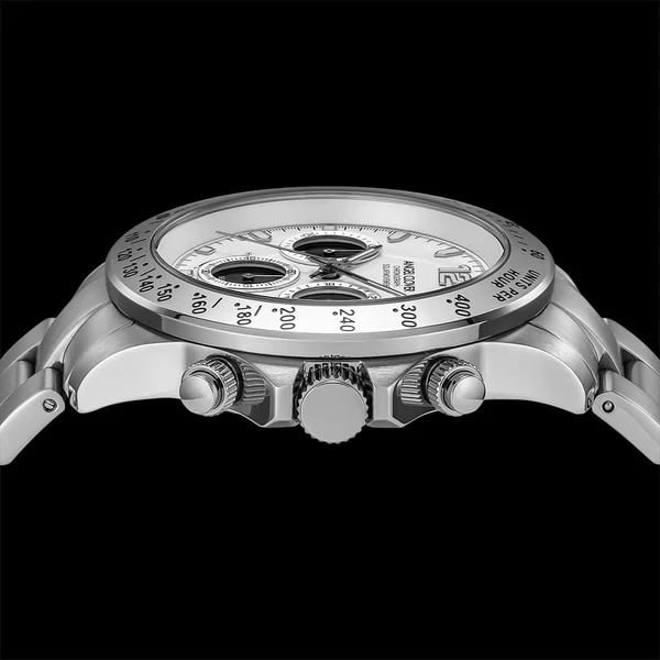 ANGEL CLOVER NLUS44SSV WH Stylish Men's Metal Belt with Solar Powered Design, Durable Construction and Adjustable Fit for Everyday Wear - Image 4