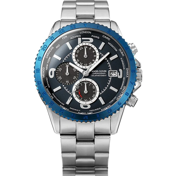 Angel Clover NMOS44SNNV Stylish Stainless Steel Water Resistant Quartz Movement Elegant Blue Dial