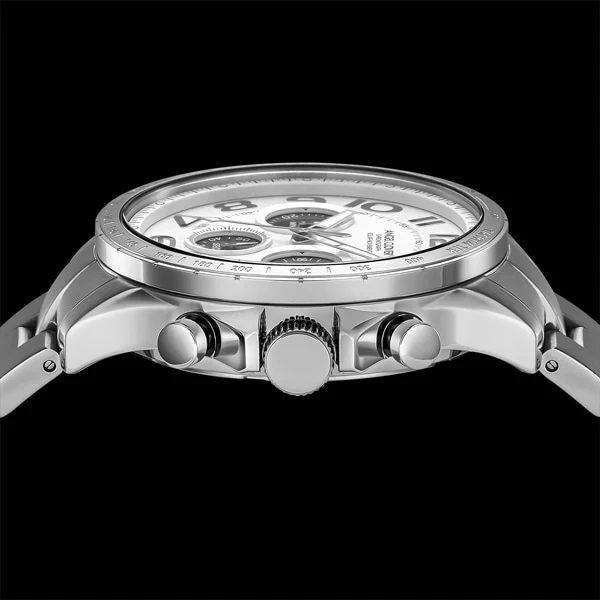 ANGEL CLOVER NTCS44SSWH Elegant Solar Powered Watch with Durable Stainless Steel, Water Resistant Design, and Classic White Dial - Image 4