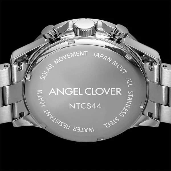 ANGEL CLOVER NTCS44SSWH Elegant Solar Powered Watch with Durable Stainless Steel, Water Resistant Design, and Classic White Dial - Image 5