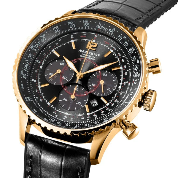 ANGEL CLOVER NTS44PBK BK Stylish Solar Powered Timepiece with Durable Design, Elegant Black Finish and Eco Friendly Technology - Image 2