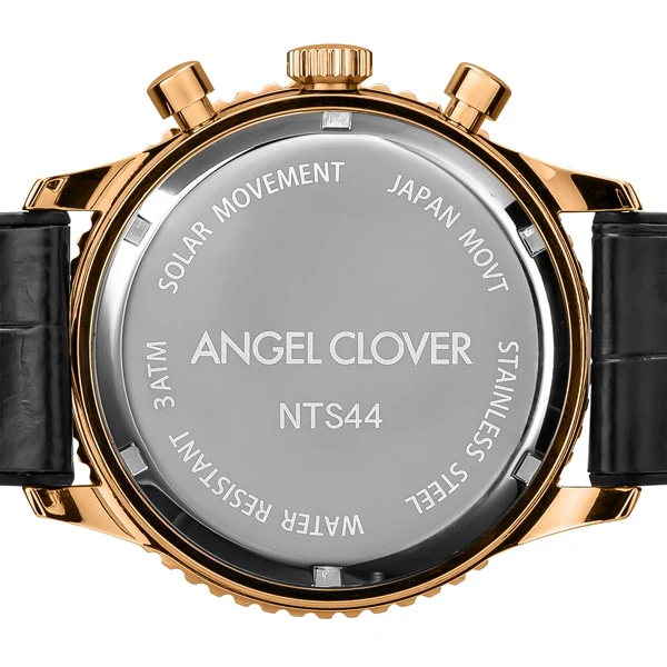 ANGEL CLOVER NTS44PBK BK Stylish Solar Powered Timepiece with Durable Design, Elegant Black Finish and Eco Friendly Technology - Image 5