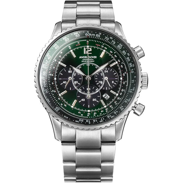 ANGEL CLOVER NTS44SGR Stylish Solar Powered Watch with Durable Stainless Steel, Elegant Design, and Water Resistance for Everyday Wear