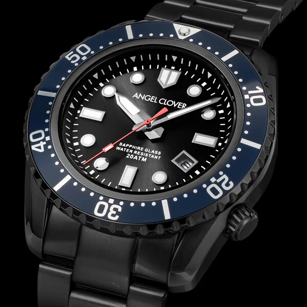 ANGEL CLOVER SCS42BBK Sea Cruise Solar Watch with 1 Year Warranty, Stylish Black Design, Eco Friendly Solar Power, and Durable Construction - Image 2
