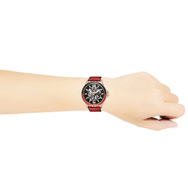 Angel Clover TCA45PBK-REN Automatic Movement Water Resistant 1-Year Warranty Stylish Red Design - Image 5