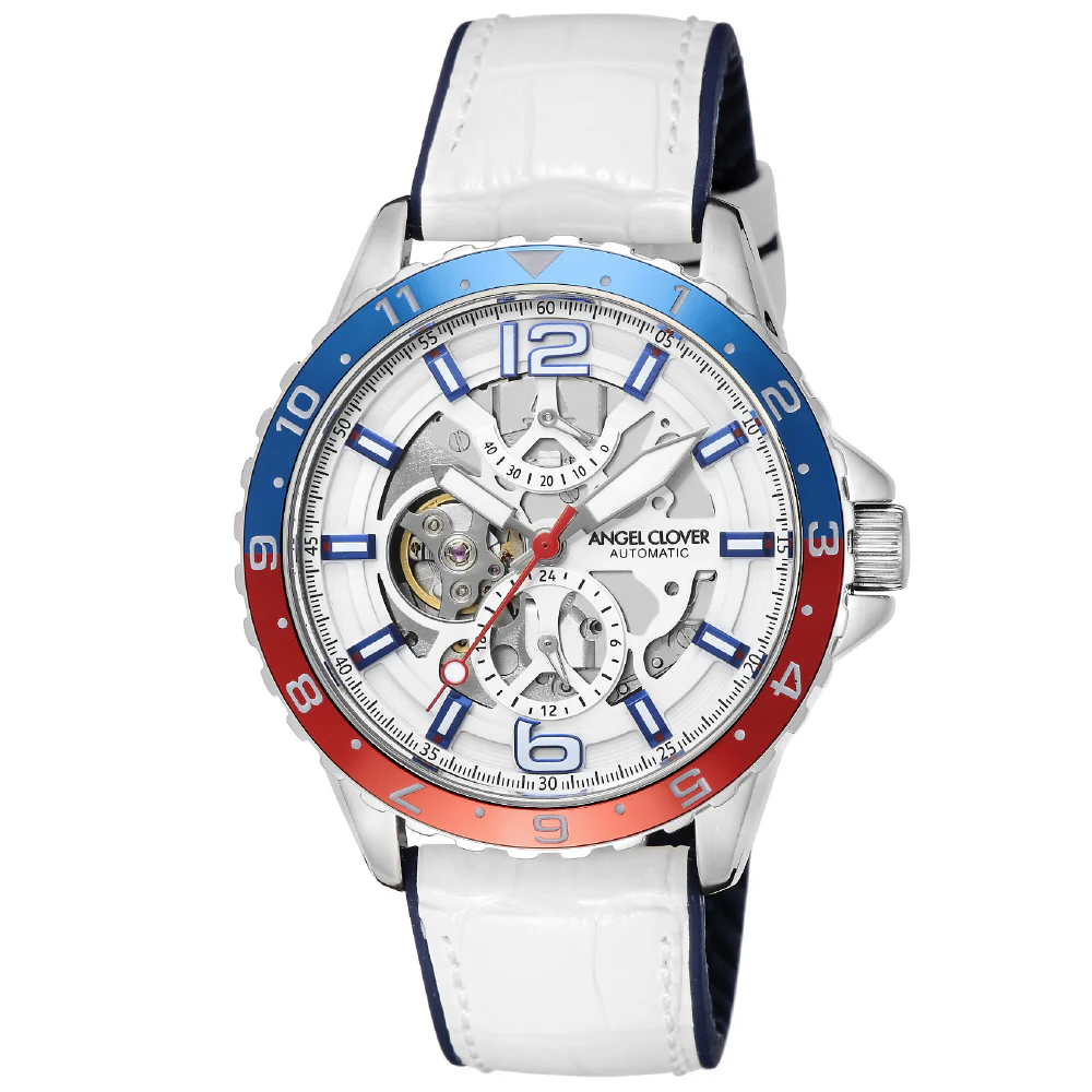 ANGEL CLOVER TCA45SWH-WH Automatic Movement Water Resistant Stylish White Dial 1-Year Warranty