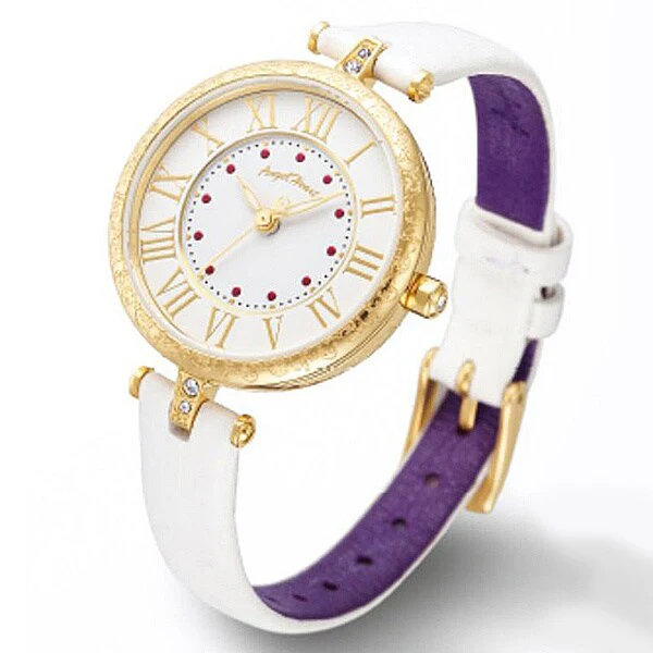 Angel Heart GR29P-WH Stylish Women's Watch Leather Strap Collaboration with Saint Seiya Elegant Design Water Resistant