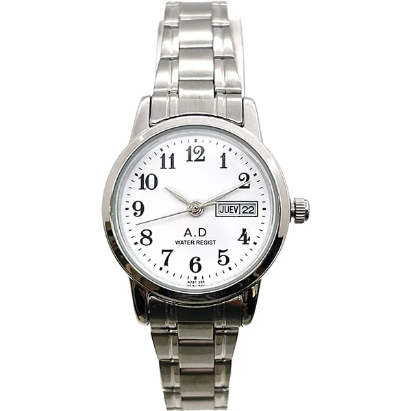Arias A2416L Stylish Metal Strap Analog Watch Day-Date Function Elegant Design Water Resistant