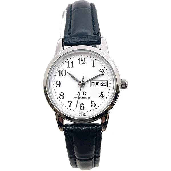 Arias A2417L Elegant Women's Leather Strap Analog Watch Day-Date Function Stylish Design Water Resistant