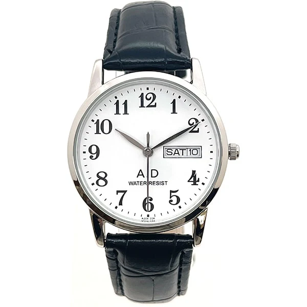 Arias A2417M Unisex Leather Strap Analog Watch Day-Date Function Stylish Design Water Resistant