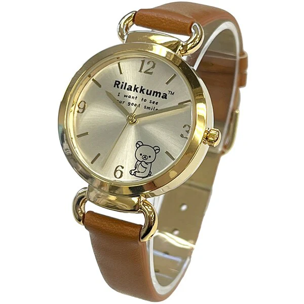 Arias WW20104SXRK Rilakkuma Women's Leather Strap Casual Watch Cute Design Quartz Movement Water Resistant