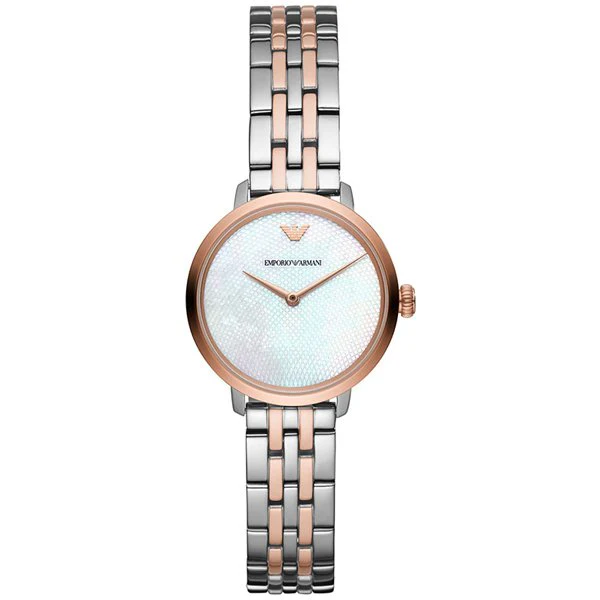 Armani AR11157 Women's 28mm Pink Gold Combo Elegant Design 2-Year Warranty Luxury Timepiece