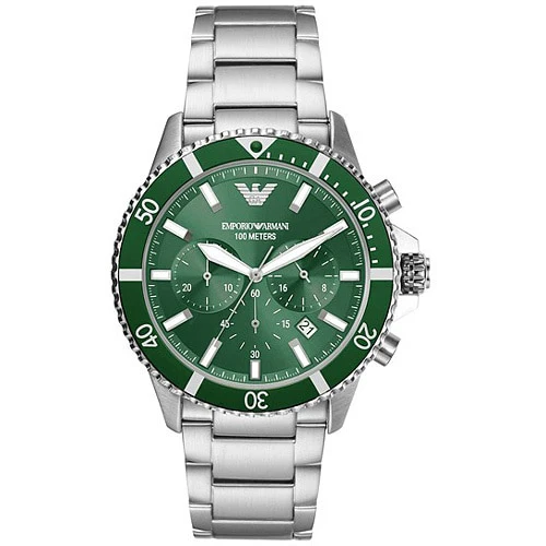 Armani AR11500 Stainless Steel Diver 43mm Water Resistant Quartz 2-Year Warranty