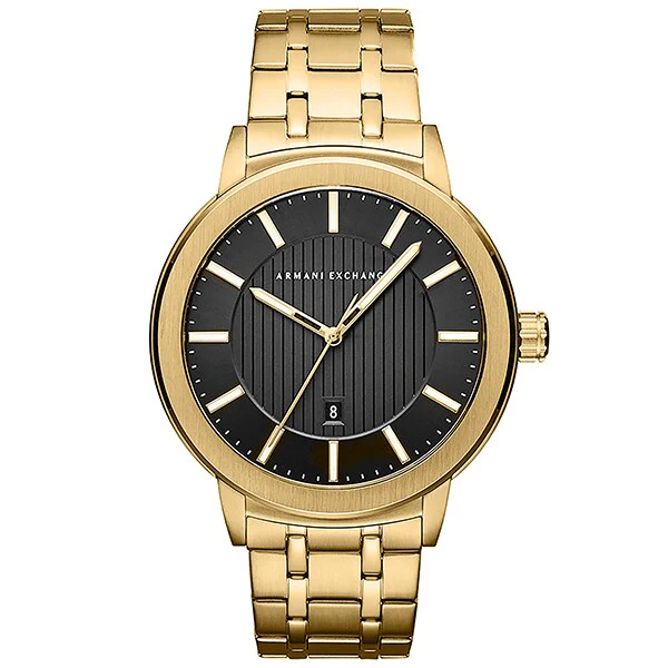 Armani AX1456 Elegant Stainless Steel Case Water Resistant Quartz Movement Stylish Black Dial