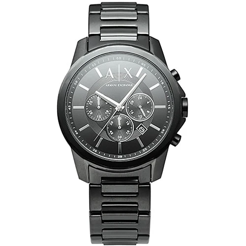 Armani AX1722 Stylish Black Men's 44mm Metal Band Water Resistant 2-Year Warranty Imported