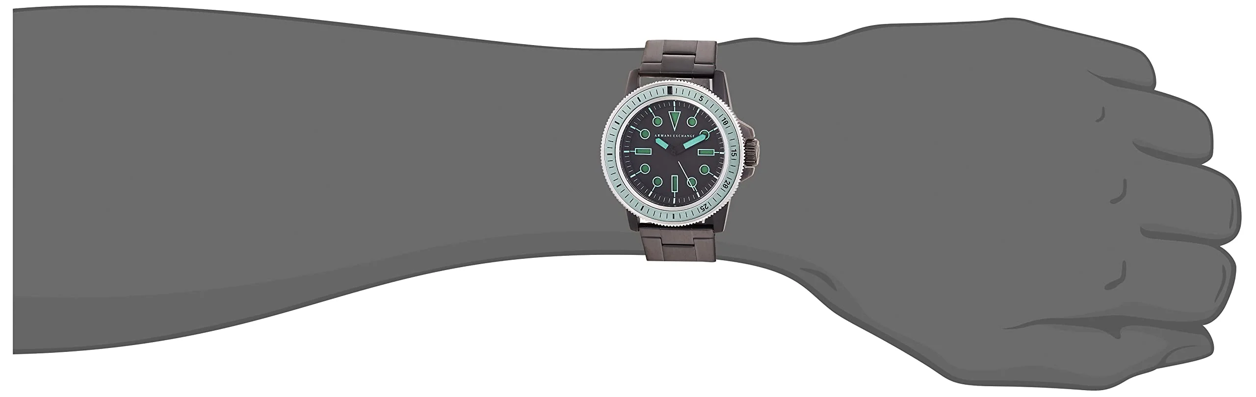 ARMANI EXCHANGE AX1858 Three-Hand Black Stainless Steel Men's Watch - Image 6