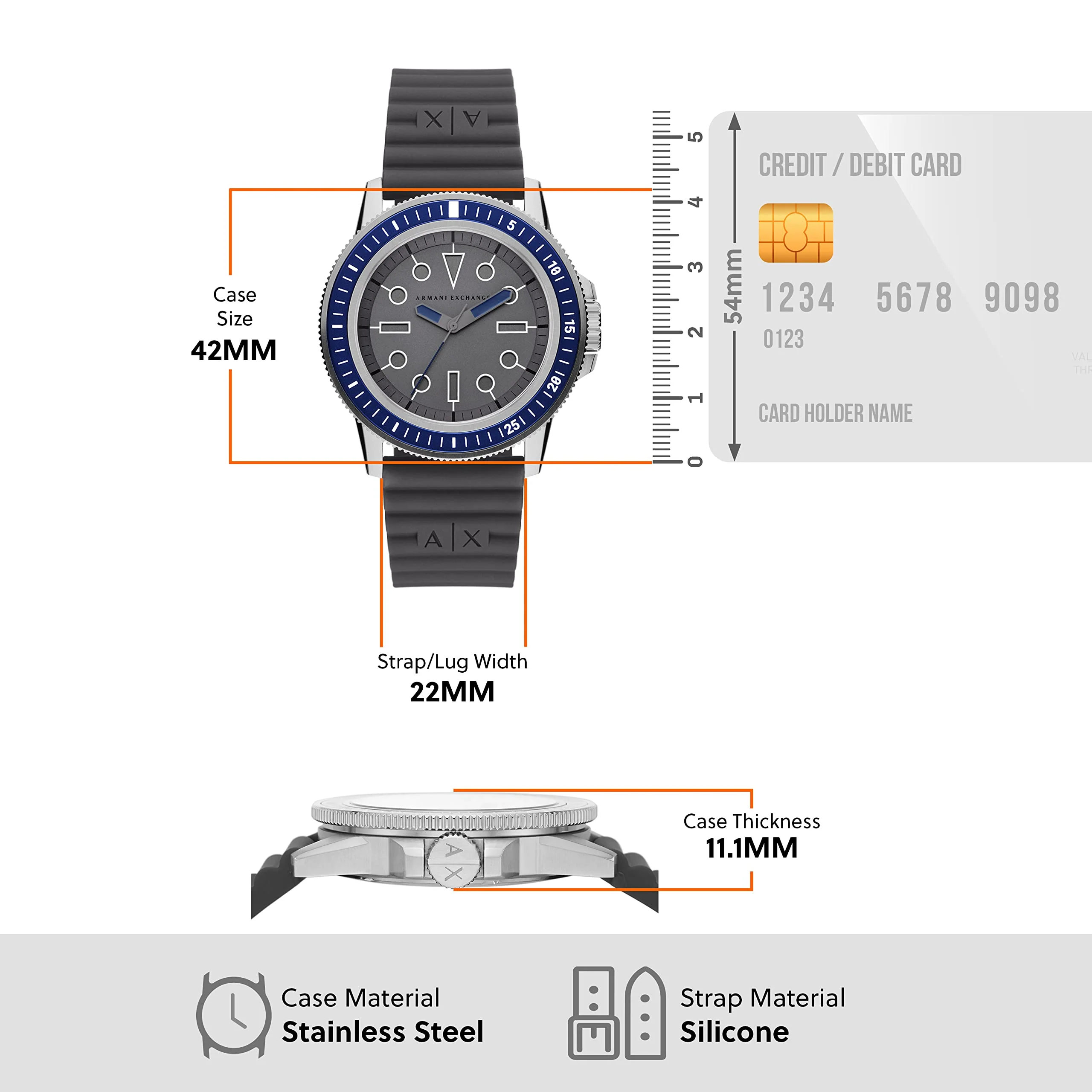 ARMANI EXCHANGE AX1862 Grey Quartz Men's Watch - Image 5