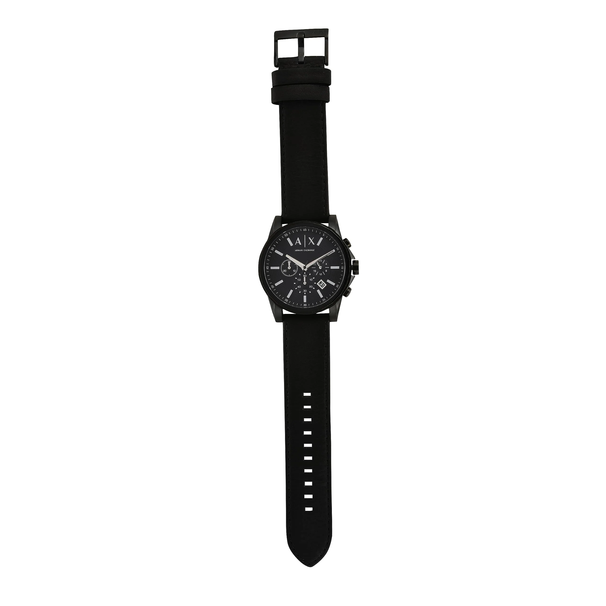 ARMANI EXCHANGE AX2098 Black Chronograph Leather Watch - Image 6