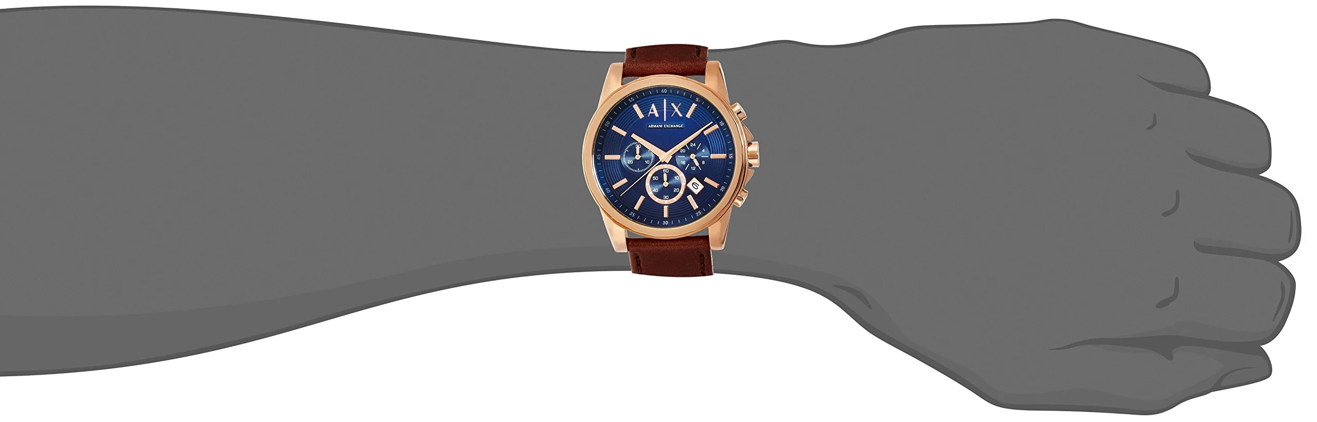 ARMANI EXCHANGE AX2508 Men's Brown Leather Quartz Watch - Image 4