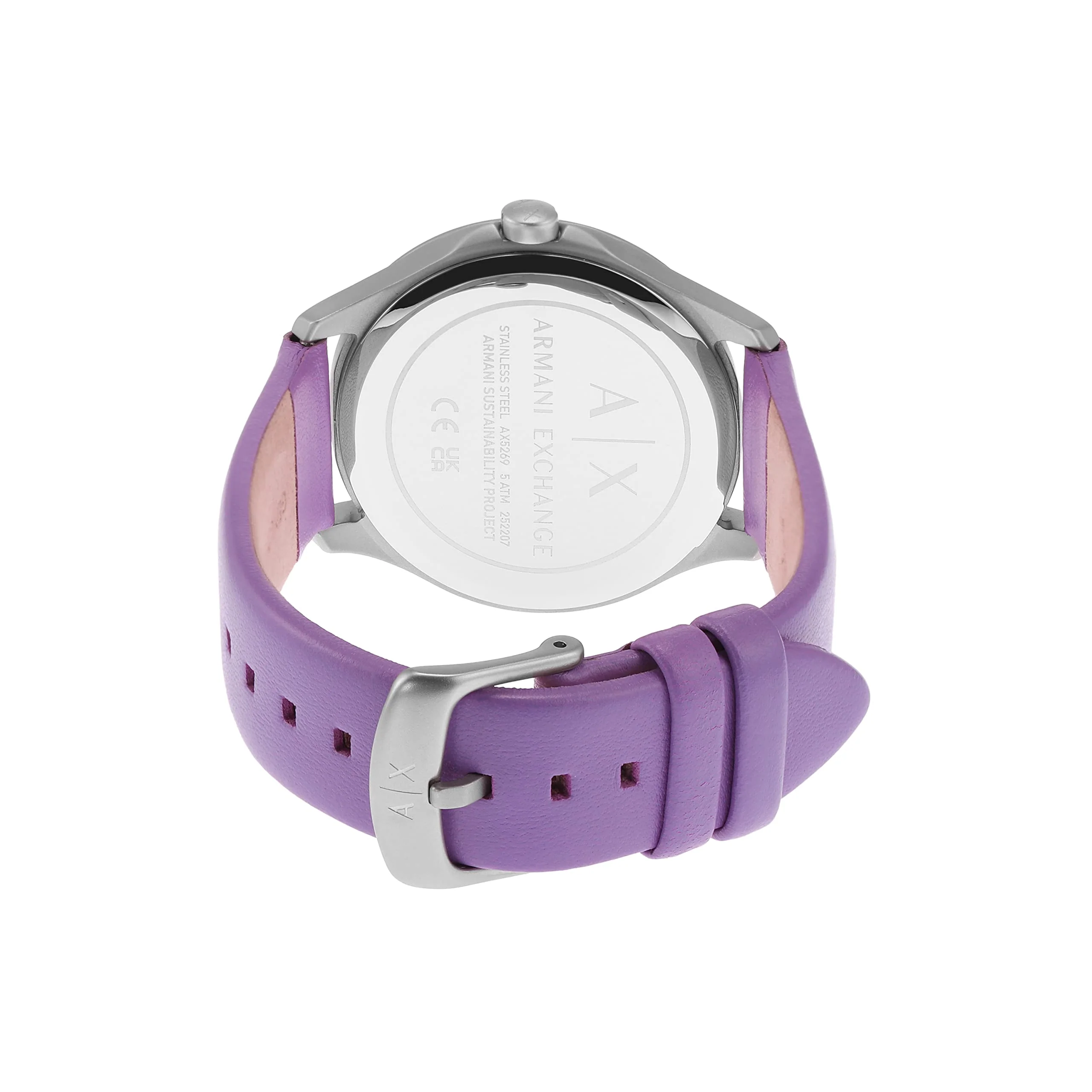 ARMANI EXCHANGE AX5269 Purple Leather Women's Watch - Image 3