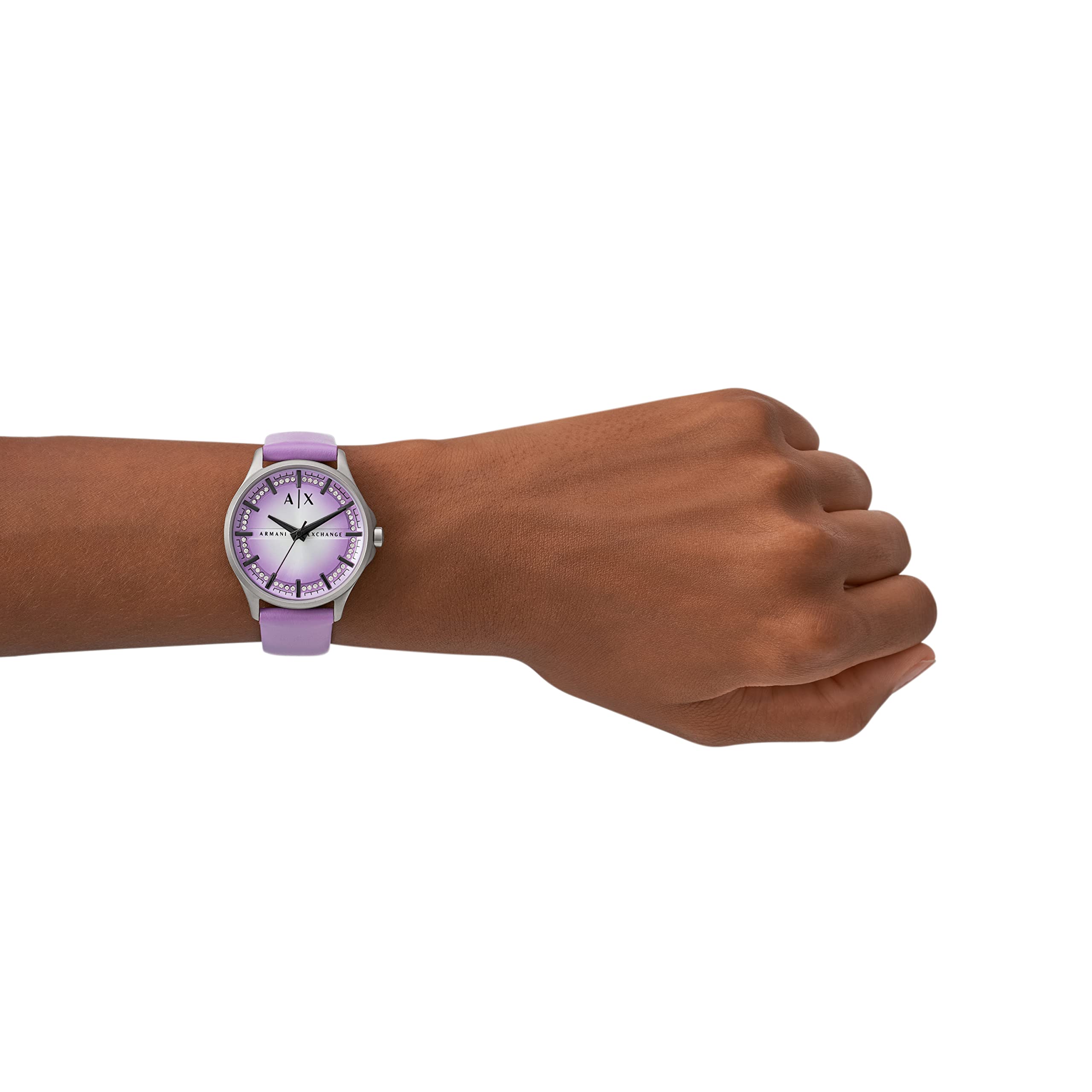 ARMANI EXCHANGE AX5269 Purple Leather Women's Watch - Image 4