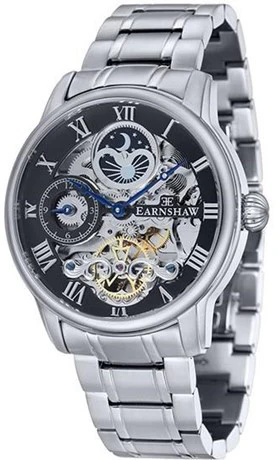 ARNSHOW ES-8006-11 Longitude Dual Time Automatic Skeleton Moon Phase Water Resistant Elegant Design