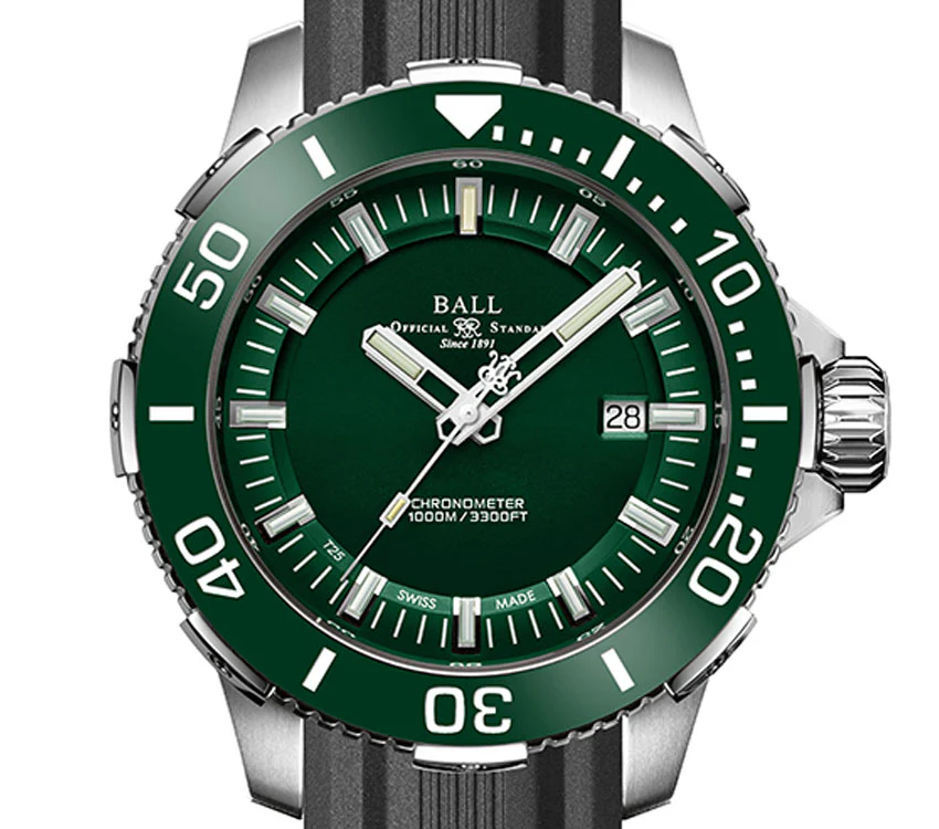 Ball Engineer Hydrocarbon DEEPQUEST2GREENRUBBER Automatic Men's Unisex Watch