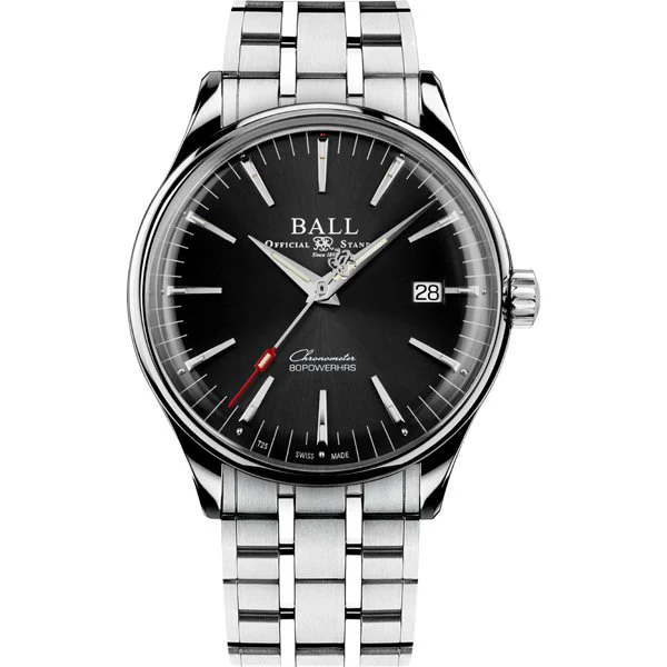 BALL Watch NM3280D-S1CJ-BK Trainmaster Automatic Movement Water Resistant 100m Scratch-Resistant Sapphire Crystal