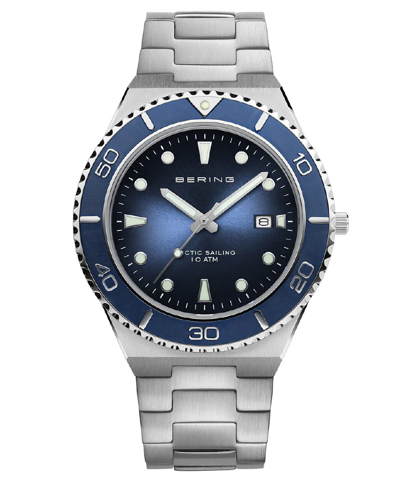 BERING 18940-707 Men's Arctic Sailing Watch Blue Dial Durable Stainless Steel Water Resistant Elegant Design
