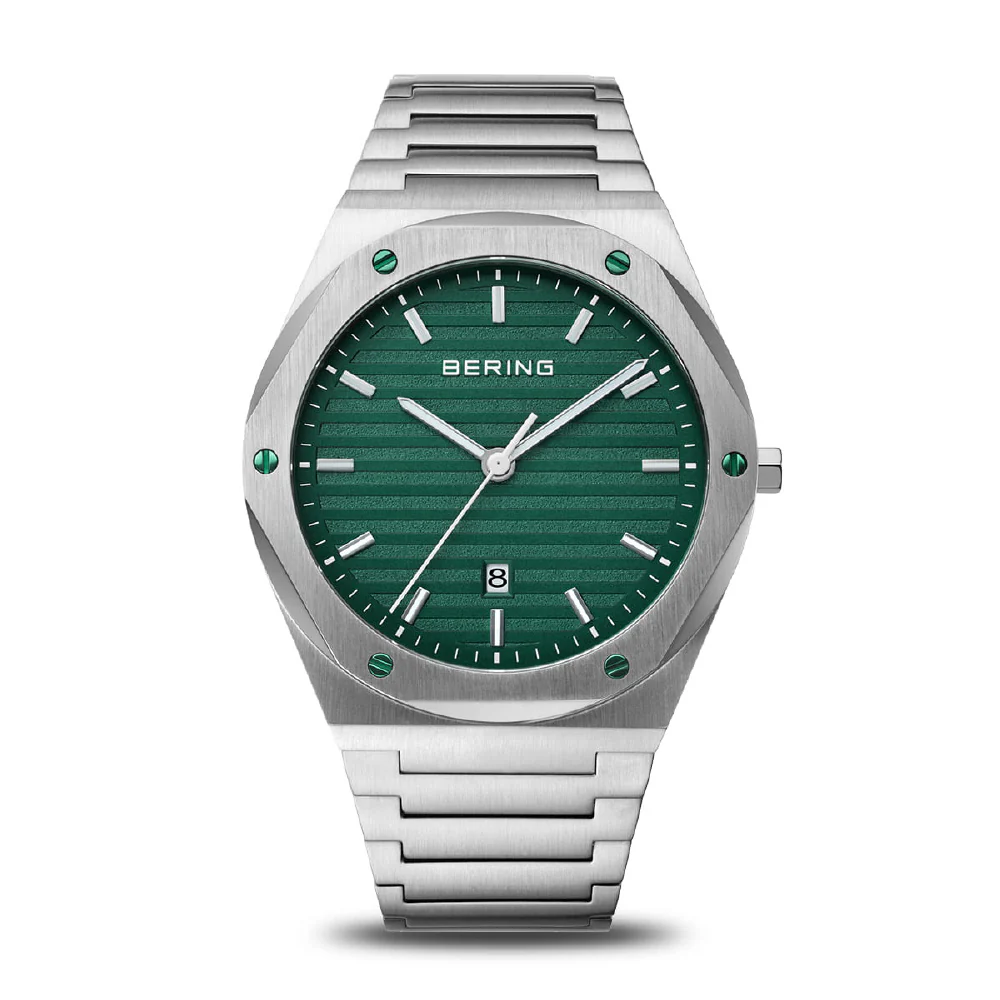 BERING 19742-708 Classic SLIM LINK 42mm Quartz Stainless Steel Strap Elegant Design Water Resistant